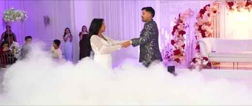 The first dance surrounded by low cloud